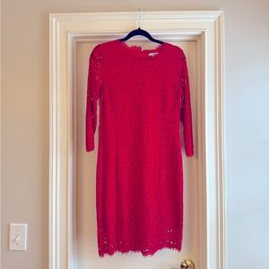 H&M Red Eyelash Lace Dress | Size M